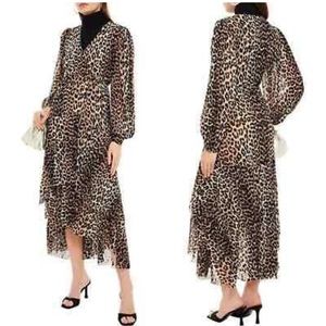 Ganni Leopard wrap dress